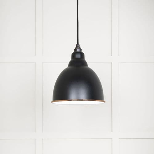 From The Anvil 49507EB White Gloss Brindley Pendant in Elan Black