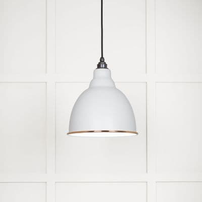 From The Anvil 49507F White Gloss Brindley Pendant in Flock