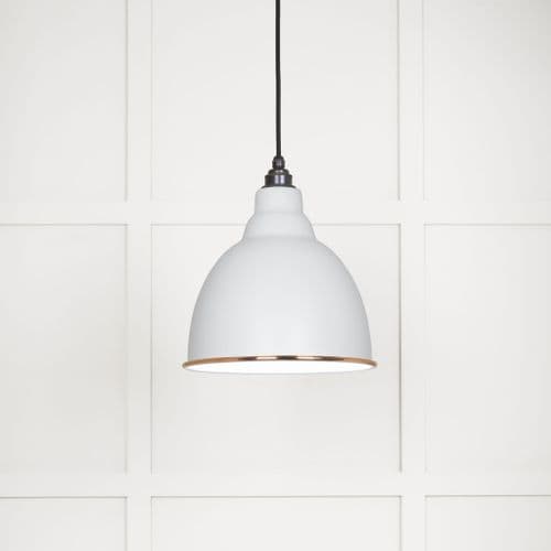From The Anvil 49507F White Gloss Brindley Pendant in Flock