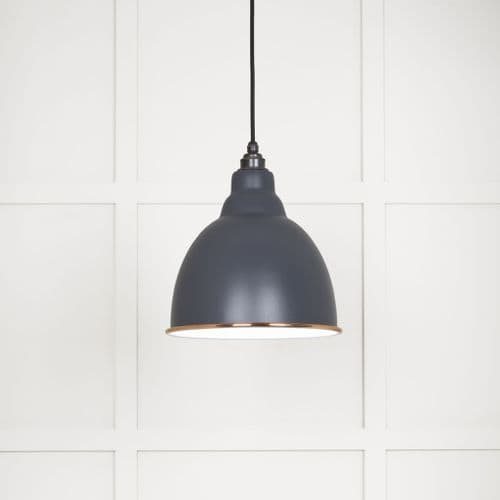 From The Anvil 49507SL White Gloss Brindley Pendant in Slate