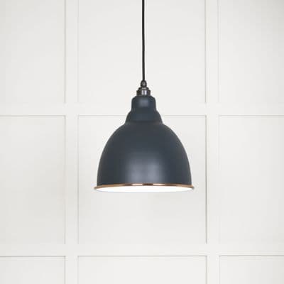 From The Anvil 49507SO White Gloss Brindley Pendant in Soot