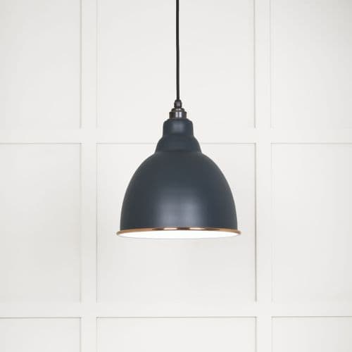 From The Anvil 49507SO White Gloss Brindley Pendant in Soot