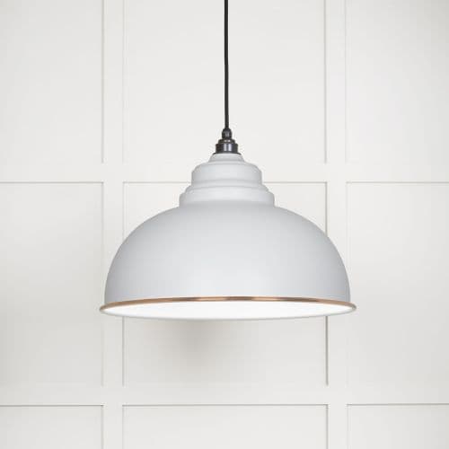 From The Anvil 49508F White Gloss Harborne Pendant in Flock