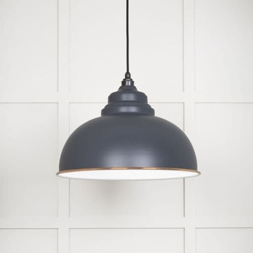From The Anvil 49508SL White Gloss Harborne Pendant in Slate