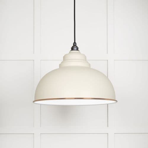 From The Anvil 49508TE White Gloss Harborne Pendant in Teasel