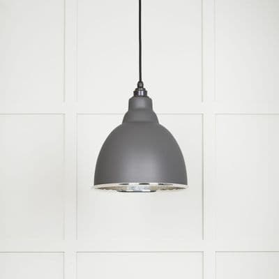 From The Anvil 49511BL Hammered Nickel Brindley Pendant in Bluff