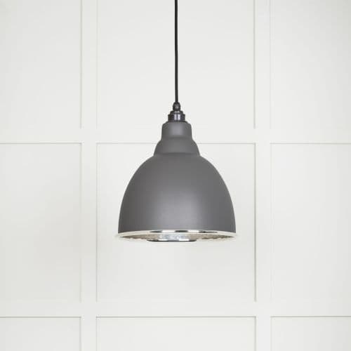 From The Anvil 49511BL Hammered Nickel Brindley Pendant in Bluff
