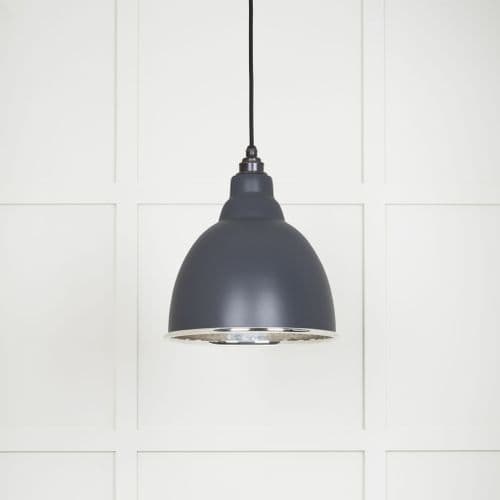From The Anvil 49511SL Hammered Nickel Brindley Pendant in Slate