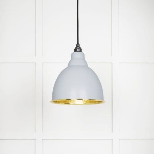 From The Anvil 49517BI Hammered Brass Brindley Pendant in Birch