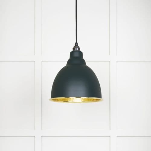 From The Anvil 49517DI Hammered Brass Brindley Pendant in Dingle
