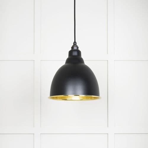 From The Anvil 49517EB Hammered Brass Brindley Pendant in Elan Black