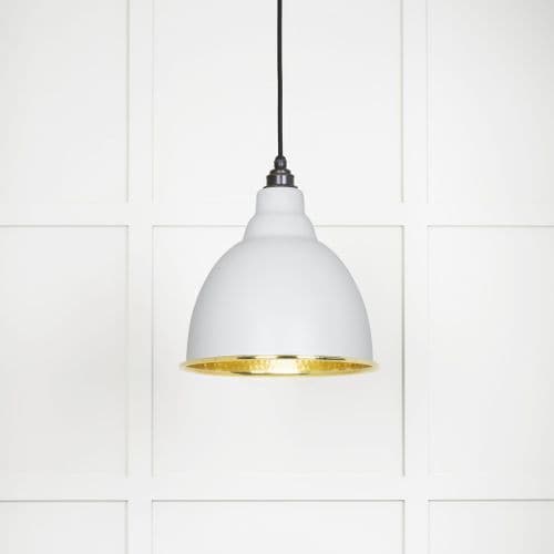 From The Anvil 49517F Hammered Brass Brindley Pendant in Flock