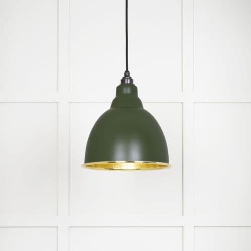 From The Anvil 49517H Hammered Brass Brindley Pendant in Heath