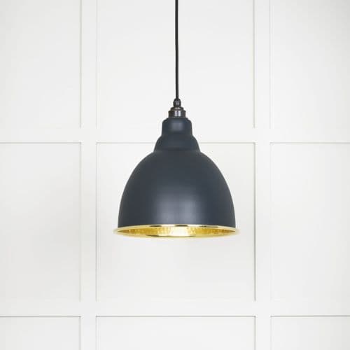 From The Anvil 49517SO Hammered Brass Brindley Pendant in Soot