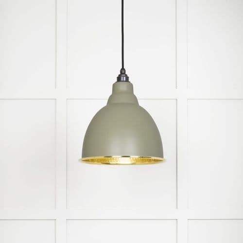 From The Anvil 49517TU Hammered Brass Brindley Pendant in Tump