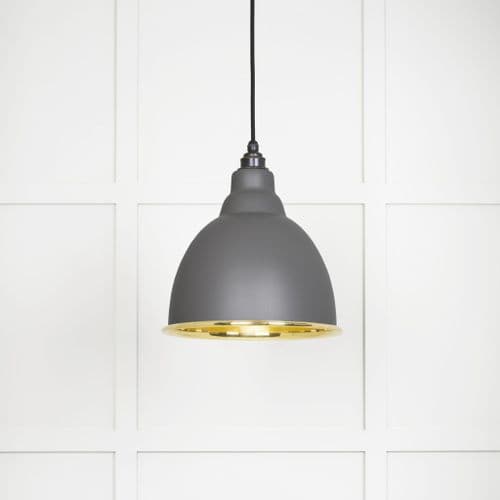 From The Anvil 49518BL Smooth Brass Brindley Pendant in Bluff