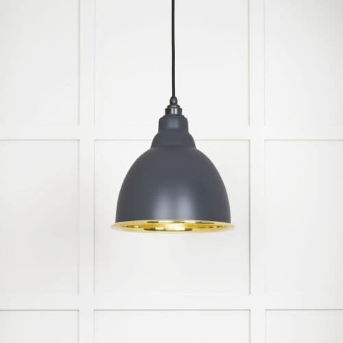 From The Anvil 49518SL Smooth Brass Brindley Pendant in Slate