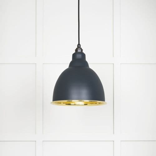 From The Anvil 49518SO Smooth Brass Brindley Pendant in Soot