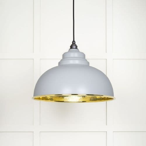 From The Anvil 49521BI Hammered Brass Harborne Pendant in Birch