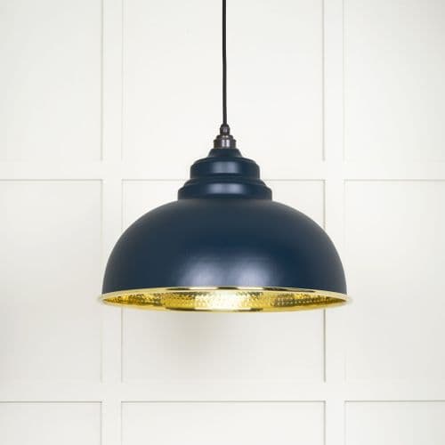 From The Anvil 49521DU Hammered Brass Harborne Pendant in Dusk