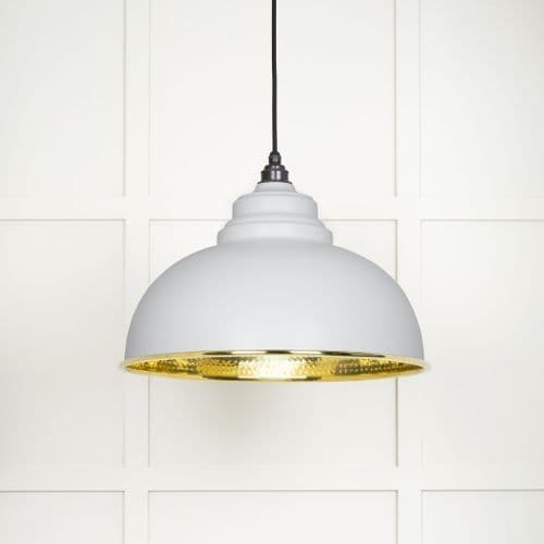 From The Anvil 49521F Hammered Brass Harborne Pendant in Flock