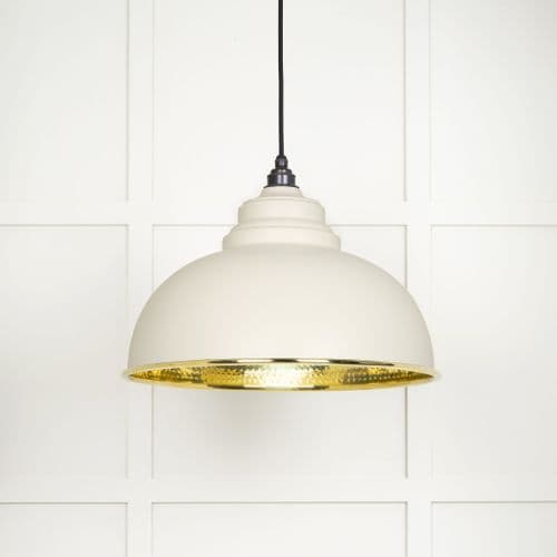 From The Anvil 49521TE Hammered Brass Harborne Pendant in Teasel