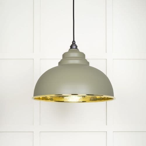 From The Anvil 49521TU Hammered Brass Harborne Pendant in Tump