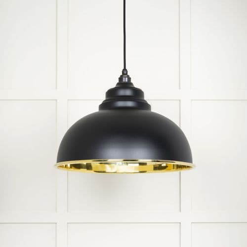 From The Anvil 49522EB Smooth Brass Harborne Pendant in Elan Black