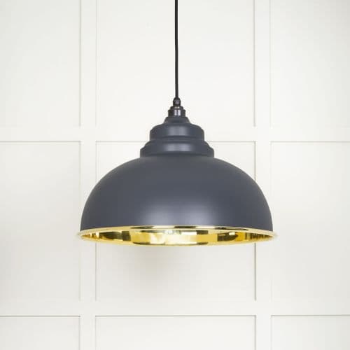 From The Anvil 49522SL Smooth Brass Harborne Pendant in Slate
