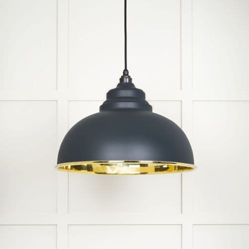 From The Anvil 49522SO Smooth Brass Harborne Pendant in Soot