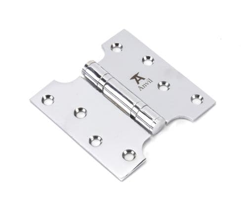 From The Anvil 49557 Polished Chrome 4" x 2" x 4" Parliament Hinge (pair) ss