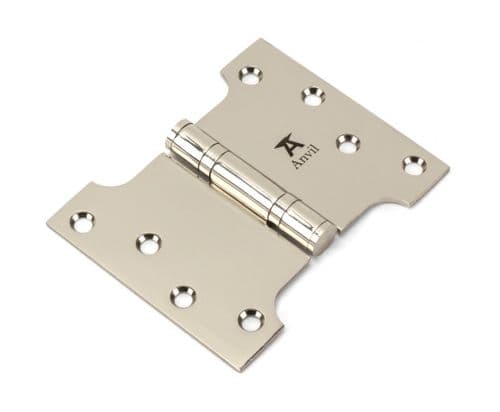 From The Anvil 49564 Polished Nickel 4" x 3" x 5" Parliament Hinge (pair) ss