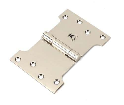 From The Anvil 49565 Polished Nickel 4" x 4" x 6"  Parliament Hinge (pair) ss
