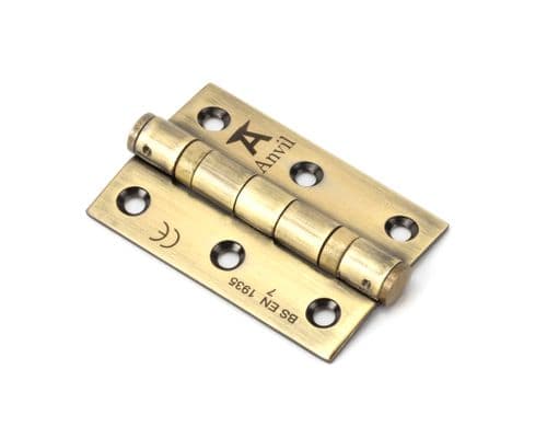 From The Anvil 49569 Aged Brass 3" Ball Bearing Butt Hinge (pair) ss