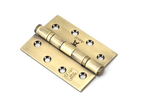 From The Anvil 49570 Aged Brass 4" Ball Bearing Butt Hinge (pair) ss