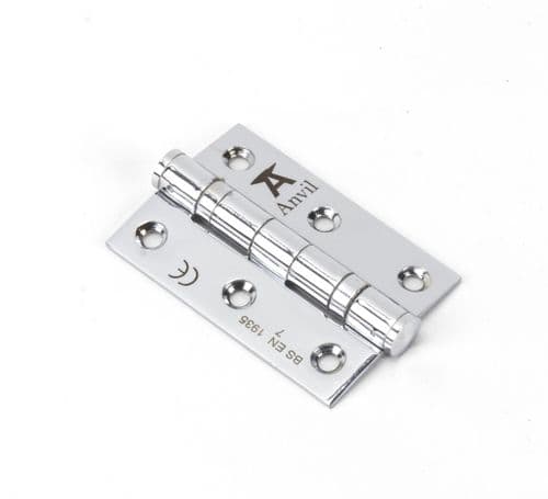 From The Anvil 49575 Polished Chrome 3" Ball Bearing Butt Hinge (pair) ss