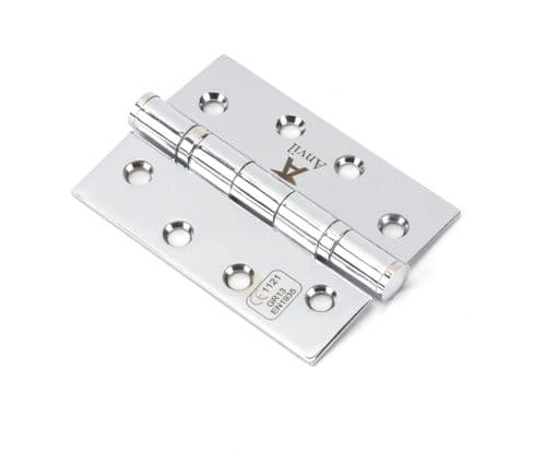 From The Anvil 49576 Polished Chrome 4" Ball Bearing Butt Hinge (pair) ss