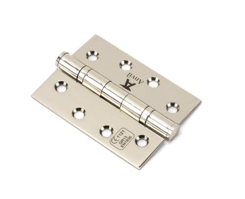 From The Anvil 49582 Polished Nickel 4" Ball Bearing Butt Hinge (pair) ss