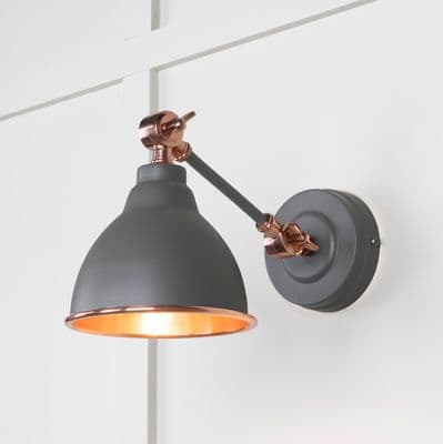 From The Anvil 49714SBL Smooth Copper Brindley Wall Light in Bluff