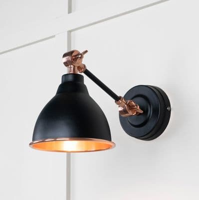 From The Anvil 49714SEB Smooth Copper Brindley Wall Light in Elan Black