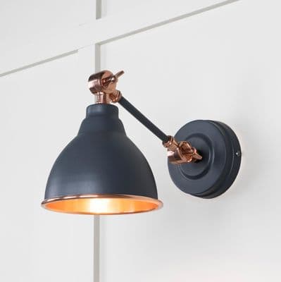 From The Anvil 49714SSL Smooth Copper Brindley Wall Light in Slate
