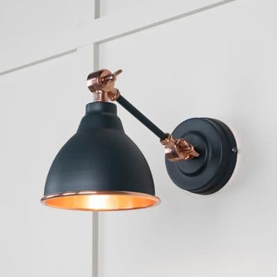 From The Anvil 49714SSO Smooth Copper Brindley Wall Light in Soot