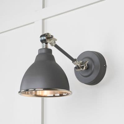 From The Anvil 49715SBL Smooth Nickel Brindley Wall Light in Bluff