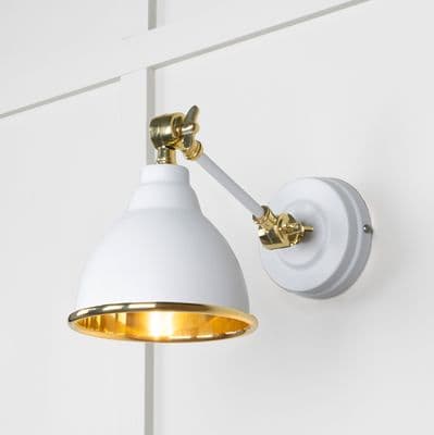 From The Anvil 49716SF Smooth Brass Brindley Wall Light in Flock
