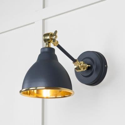 From The Anvil 49716SSL Smooth Brass Brindley Wall Light in Slate