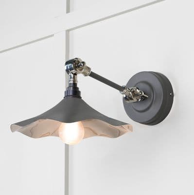 From The Anvil 49724SBL Smooth Nickel Flora Wall Light in Bluff