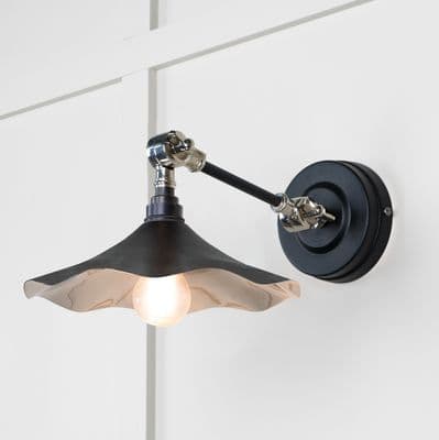 From The Anvil 49724SEB Smooth Nickel Flora Wall Light in Elan Black