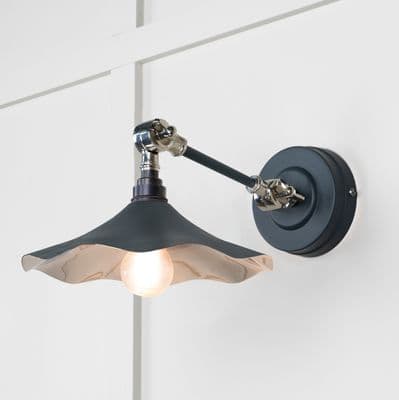 From The Anvil 49724SSO Smooth Nickel Flora Wall Light in Soot