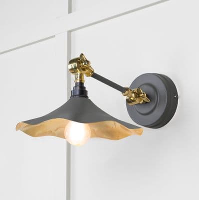 From The Anvil 49725SBL Smooth Brass Flora Wall Light in Bluff