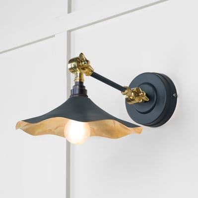 From The Anvil 49725SSO Smooth Brass Flora Wall Light in Soot
